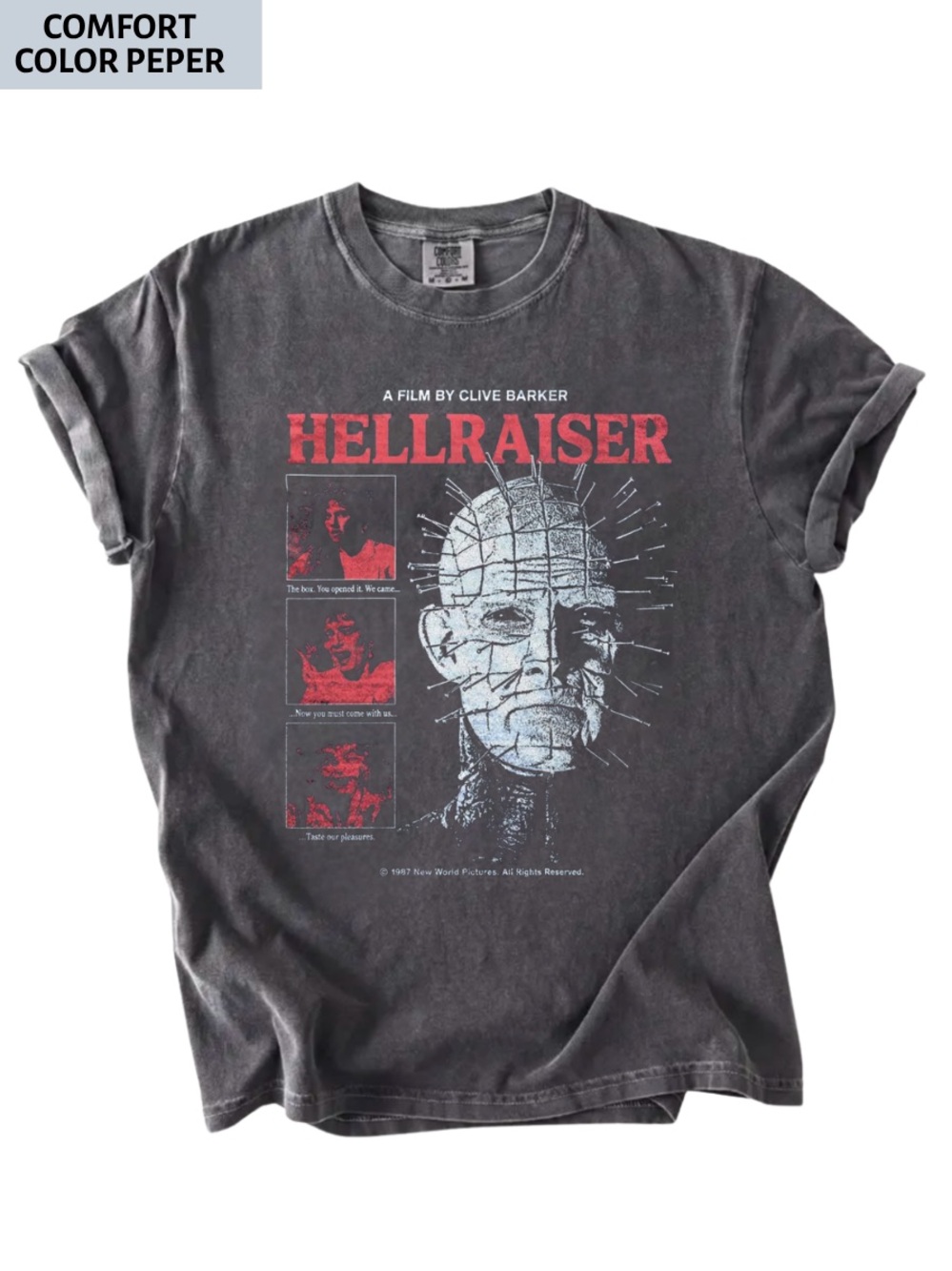 Comfort Colors HELLRAISER Graphic Tee - Black with Red and White Print